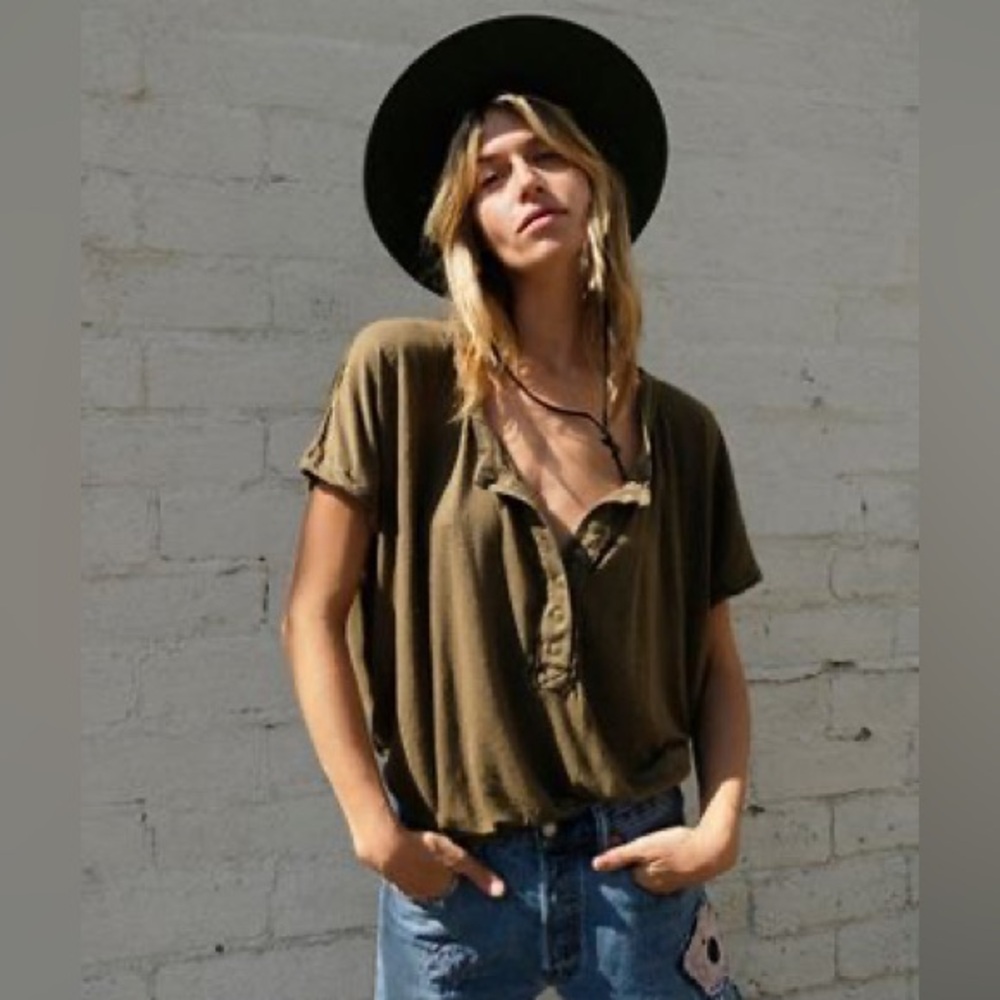 We The Free Charlie Henley Oversized‎ Top Size XS